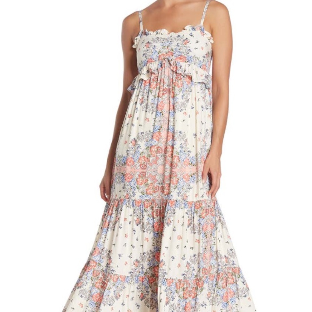 taylor and sage floral tiered maxi dress sz S